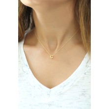 Azuris 925 Ayar Gümüş Rose Gold Kaplama Üç Boyutlu Harf Kolye 43 cm Kadınlar için