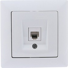 Günsan Visage Beyaz Nümeris Telefon Priz  Cat3 Açılı