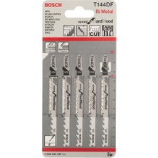 Bosch  - Hızlı Kesim Serisi Sert Ahşap İçin T 144 Df Dekupaj Testeresi Bıçağı - 5'Li Paket