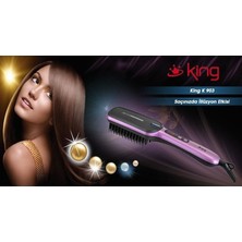King K-903 Shine Elektrikli Saç Düzleştirici Fırça