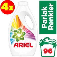 Ariel 24 Yıkama 4'lü Paket Sıvı Çamaşır Deterjanı Parlak Renkler