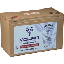 Volan Battery 12 Volt 110 Ah (Amper) Marin Jel Akü