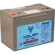 Volan Battery 12 Volt 100 Ah (Amper) Marin Jel Akü