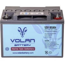 Volan Battery 12 Volt 80 Ah (Amper) Marin Jel Akü