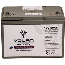 Volan Battery 12 Volt 80 Ah (Amper) Jel Akü