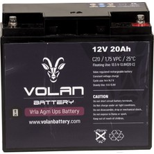 Volan Battery 12 Volt 20 Ah (Amper) Kuru Akü