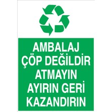 Canis Etiket Ambalaj Çöp Değildir Atmayın Ayırın Geri Kazandırın Sticker-Folyo