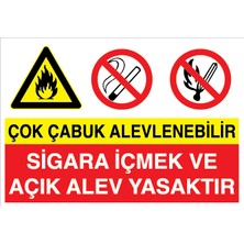 Canis Etiket Çok Çabuk Alevlenebilir - Sigara Içmek ve Açık Alev Yasaktır Alüminyum