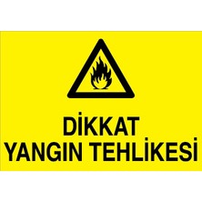 Canis Etiket Dikkat Yangın Tehlikesi Sticker-Folyo