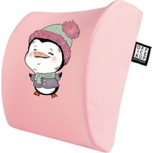 Office Küp 3'lü Ofis Seti Bel Yastığı Kahve Bardağı Mouse Pad Pembe Pingu