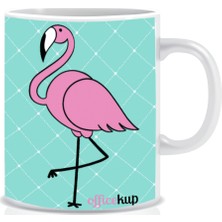 Office Küp 3'lü Ofis Seti Bel Yastığı Kahve Bardağı Mouse Pad Turkuaz Flamingo