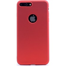 Tekno Grup Apple iPhone 6 Plus Ultra İnce Mat Silikon - Kırmızı + 360 Full Body Ekran Koruma (Ön-Arka)