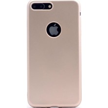 Tekno Grup Apple iPhone 7 Plus Ultra İnce Mat Silikon - Gold + 360 Full Body Ekran Koruma (Ön-Arka)