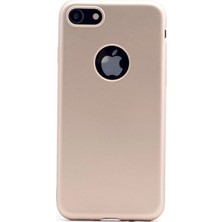 Tekno Grup Apple iPhone 8 Kılıf Ultra İnce Mat Silikon - Gold + Cam Ekran Koruyucu