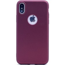 Tekno Grup Apple iPhone X Ultra İnce Mat Silikon - Bordo