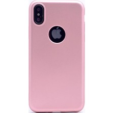 Tekno Grup Apple iPhone X Ultra İnce Mat Silikon - Rose + Cam Ekran Koruyucu