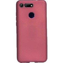 Tekno Grup Huawei Honor View 20 Kılıf Mat Premium Silikon Kılıf - Bordo + Nano Ekran Koruyucu