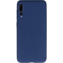 Tekno Grup Huawei P20 Pro Mat Premium Silikon Kılıf - Lacivert + Cam Ekran Koruyucu