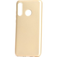 Tekno Grup Huawei P30 Lite Kılıf Mat Premium Silikon Kılıf - Gold + Nano Ekran Koruyucu