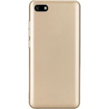 Tekno Grup Huawei Y5 2018 Kılıf Mat Premium Silikon Kılıf - Gold