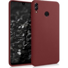 Tekno Grup Huawei Y7 2019 Kılıf Mat Premium Silikon Kılıf - Bordo + Cam Ekran Koruyucu