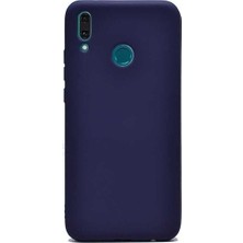 Tekno Grup Huawei Y9 2019 Mat Premium Silikon Kılıf - Lacivert + Cam Ekran Koruyucu