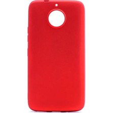 Tekno Grup Lenovo Moto G5S Plus Mat Premium Silikon Kılıf - Kırmızı + Nano Ekran Koruyucu