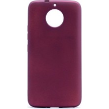 Tekno Grup Lenovo Moto G5S Plus Mat Premium Silikon Kılıf - Bordo + Nano Ekran Koruyucu