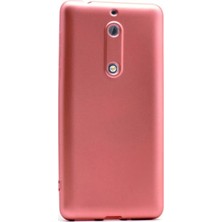 Tekno Grup Nokia 5 Mat Premium Silikon Kılıf - Rose + Cam Ekran Koruyucu