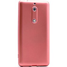 Tekno Grup Nokia 5 Mat Premium Silikon Kılıf - Rose + Nano Ekran Koruyucu