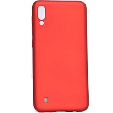 Tekno Grup Samsung Galaxy A10 Kılıf Mat Premium Silikon Kılıf - Kırmızı + Tam Kaplayan 6D Nano Ekran Koruyucu