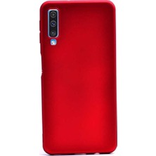 Tekno Grup Samsung Galaxy A50 Kılıf Mat Premium Silikon Kılıf - Kırmızı + Cam Ekran Koruyucu