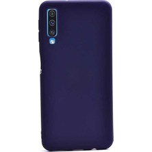 Tekno Grup Samsung Galaxy A50 Kılıf Mat Premium Silikon Kılıf - Lacivert + Cam Ekran Koruyucu