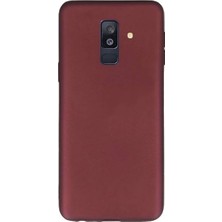 Tekno Grup Samsung Galaxy A6 Plus Mat Premium Silikon Kılıf - Bordo + Cam Ekran Koruyucu