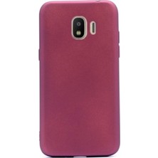 Tekno Grup Samsung Galaxy J2 Core Mat Premium Silikon Kılıf - Bordo + Cam Ekran Koruyucu