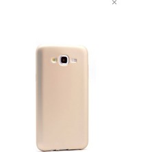 Tekno Grup Samsung Galaxy J2 Mat Premium Silikon Kılıf - Gold + Cam Ekran Koruyucu