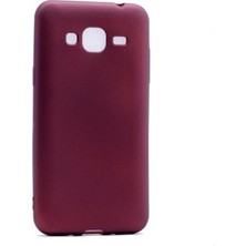 Tekno Grup Samsung Galaxy J3 Mat Premium Silikon Kılıf - Bordo