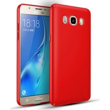 Tekno Grup Samsung Galaxy J5 2016 Mat Premium Silikon Kılıf - Kırmızı + Cam Ekran Koruyucu