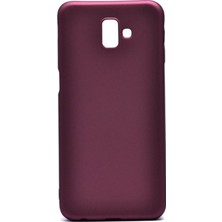 Tekno Grup Samsung Galaxy J6 Plus Mat Premium Silikon Kılıf - Bordo + Nano Ekran Koruyucu