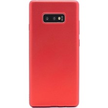 Tekno Grup Samsung Galaxy S10E Mat Premium Silikon Kılıf - Kırmızı + 360 Full Body Ekran Koruma (Ön-Arka)