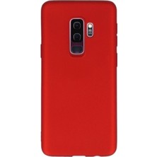 Tekno Grup Samsung Galaxy S9 Plus Mat Premium Silikon Kılıf - Kırmızı + Tam Kaplayan Cam Ekran Koruyucu
