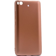 Tekno Grup Xioami Mi 5S Mat Premium Silikon Kılıf - Gold + Cam Ekran Koruyucu