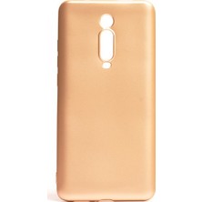 Tekno Grup Xioami Mi 9T Kılıf Mat Premium Silikon Kılıf - Gold + Cam Ekran Koruyucu