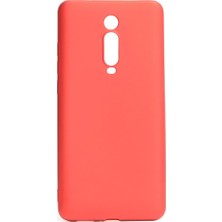 Tekno Grup Xioami Mi 9T Kılıf Mat Premium Silikon Kılıf - Kırmızı + Cam Ekran Koruyucu