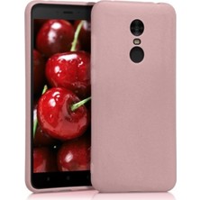 Tekno Grup Xioami Redmi 5 Plus Mat Premium Silikon Kılıf - Rose + Cam Ekran Koruyucu