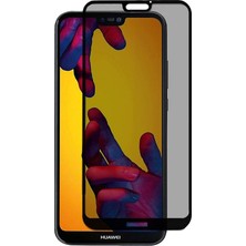 Case 4U Huawei P20 Lite Ekran Koruyucu Temperli Kırılmaz Privacy Hayalet Gizliklik Filtreli Siyah