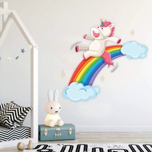 Areksan Reklam Gökkuşağı Kayan Unicorn Çocuk Odası Duvar Sticker