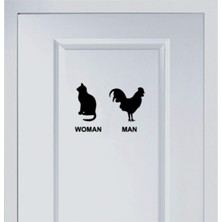Areksan Reklam Man Woman Wc  Kedi Horoz Banyo Sticker