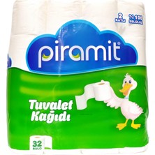 Piramit Tuvalet Kağıdı 32 Rulo %100 Selüloz + Çöp Poşeti