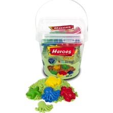 Heroes  Yeşil Kovalı Kinetik Kum+Kalıp  500 gr